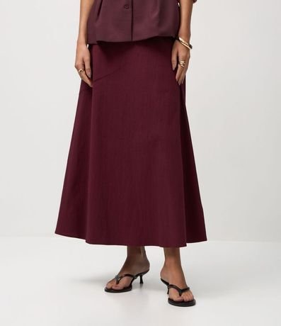 Pollera Midi Evasê en Bengalina con Recorte Delantero 3