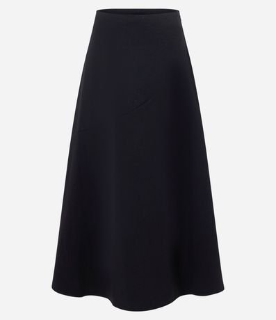 Pollera Midi Evasê en Bengalina con Recorte Delantero 5