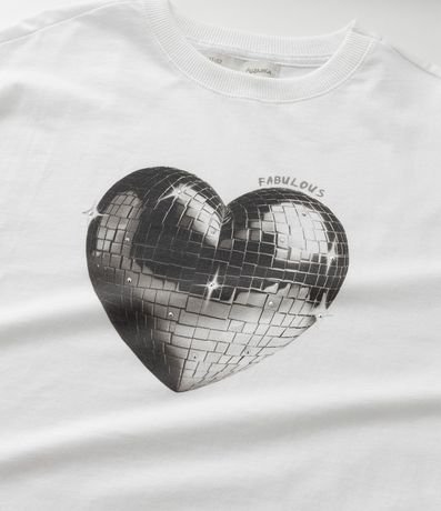 Remera Infantil Overboxy  com Estampa Globo de Corazón y Brillos - Talle 5 a 14 años 5