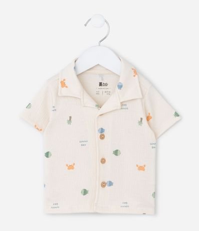 Conjunto Infantil en Anarruga con Estampa Fondo del Mar - Talle 0 a 18 Meses 3