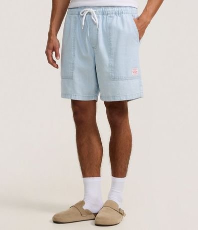 Bermuda Regular en Jeans con Cintura Elástica y Estampa Rayada 2