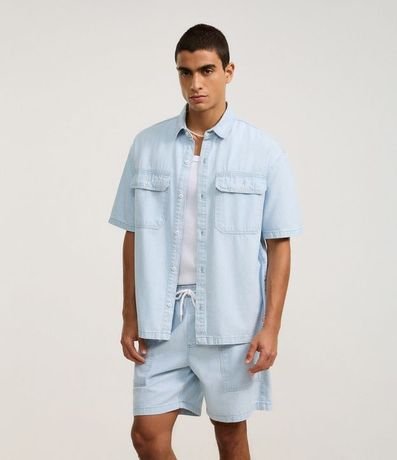 Bermuda Regular en Jeans con Cintura Elástica y Estampa Rayada 6