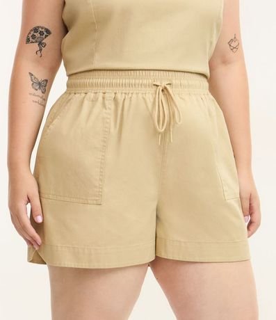Short Comfy en Sarga con Cintura Elástica Curve & Plus Size 2