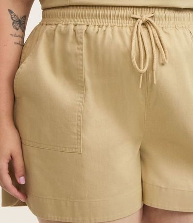 Short Comfy en Sarga con Cintura Elástica Curve & Plus Size 3
