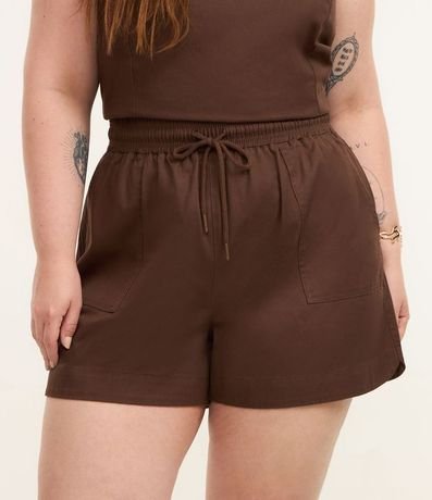 Short Comfy en Sarga con Cintura Elástica Curve & Plus Size 2