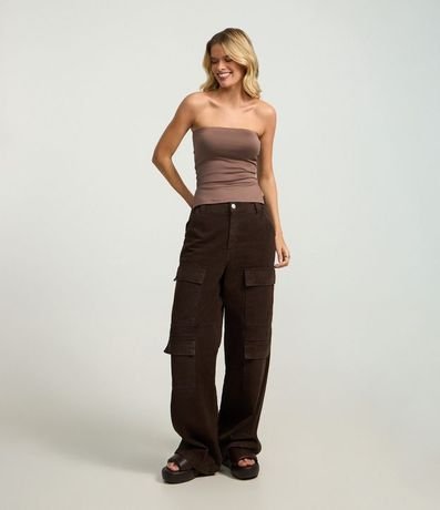 Blusa en Microfibra Sin Breteles con Fenda Lateral 2