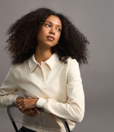 Suéter en Algodón con Cuello Polo