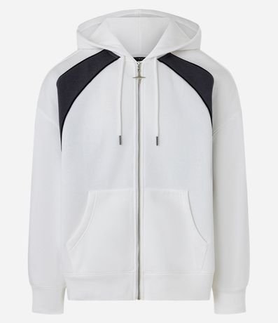 Saco en Algodón con Recortes Contrastantes