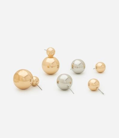 Kit 03 Caravanas Esferas Bicolor 2