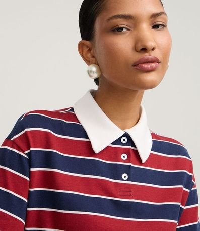 Blusa Polo en Algodón con Estampa de Rayas 3