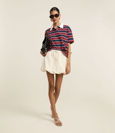 Blusa Polo en Algodón con Estampa de Rayas 2