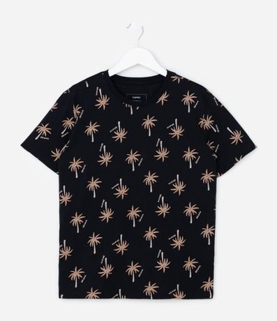 Remera Infantil Regular con Estampa de Palmeras - Talle 5 a 14 años
