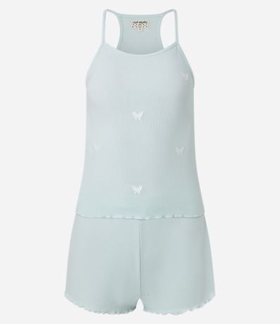 Pijama Short Doll en Rib con Mariposas 4