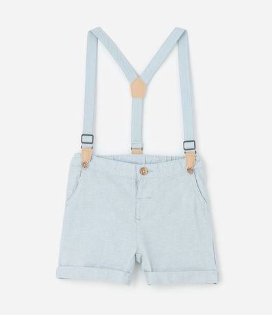 Bermuda Infantil en Lino con Suspensório Desmontable – Talle 0 a 18 Meses