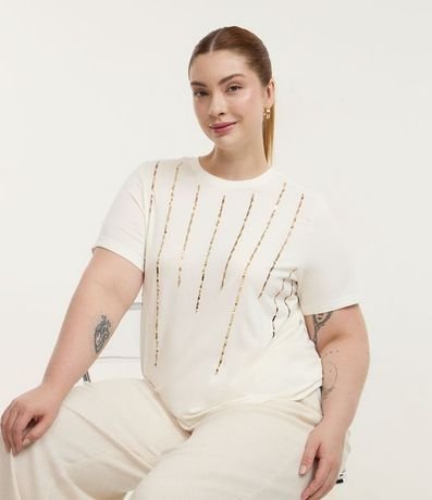 Remera en Viscolycra con LLuvias de Lentejuela Curve & Plus Size