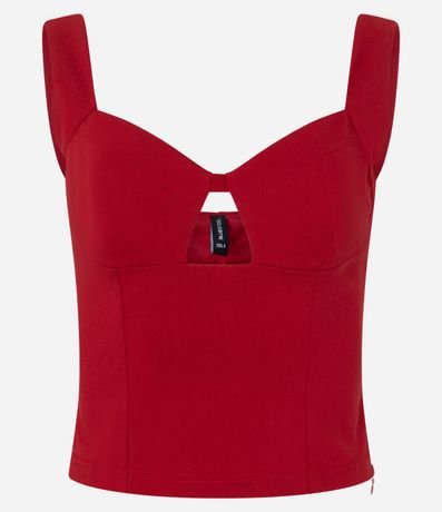 Blusa Cropped Bengalina con Recorte en el Escote 5