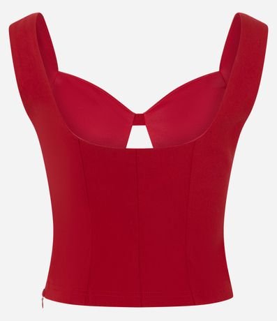 Blusa Cropped Bengalina con Recorte en el Escote 6
