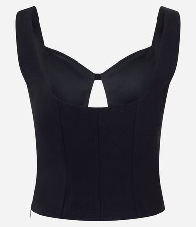 Blusa Cropped Bengalina con Recorte en el Escote 6