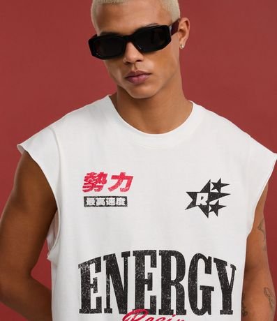 Musculosa Diferenciada en Algodón con Estampa Lettering Energy Racing 4