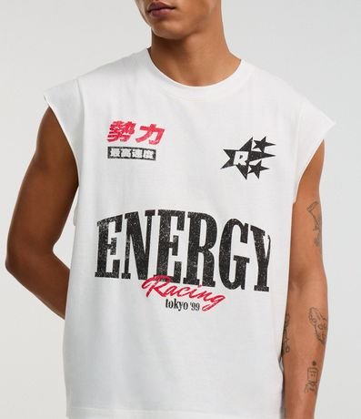 Musculosa Diferenciada en Algodón con Estampa Lettering Energy Racing 5