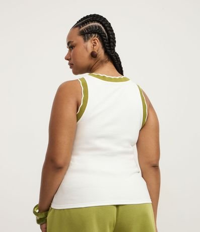 Blusa Musculosa en Ribana con Cuello V en Retilínea Curve & Plus Size 4