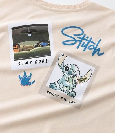 Remera Corta Infantil con Estampa Stitch Frente y Espalda - Talle 5 a 14 años 9