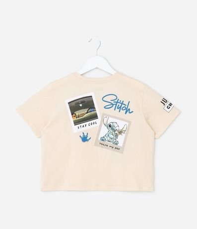 Remera Corta Infantil con Estampa Stitch Frente y Espalda - Talle 5 a 14 años 3