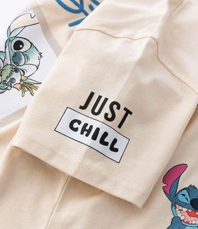 Remera Corta Infantil con Estampa Stitch Frente y Espalda - Talle 5 a 14 años 5