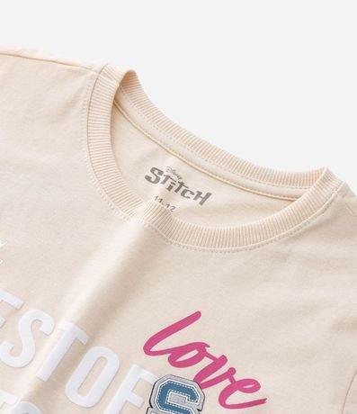 Remera Corta Infantil con Estampa Stitch Frente y Espalda - Talle 5 a 14 años 7