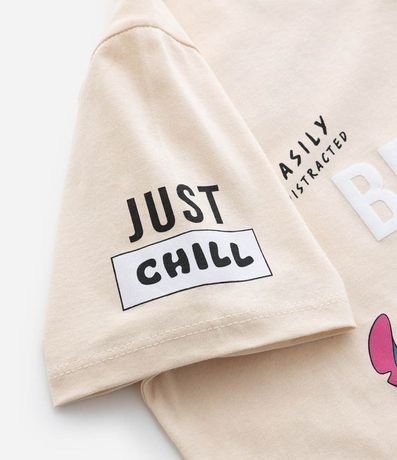 Remera Corta Infantil con Estampa Stitch Frente y Espalda - Talle 5 a 14 años 8