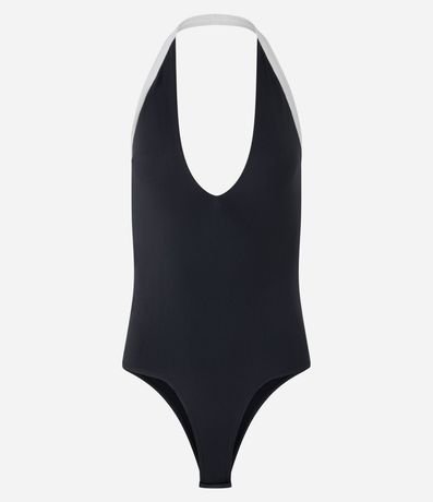 Body Frente Única en Poliamida con Contraste 5