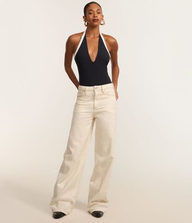 Body Frente Única en Poliamida con Contraste 2