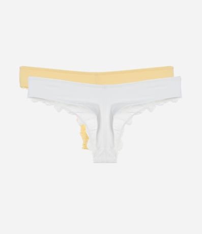 Kit 02 Bombachas Bikini Hilo Doble en Encaje Floral 2