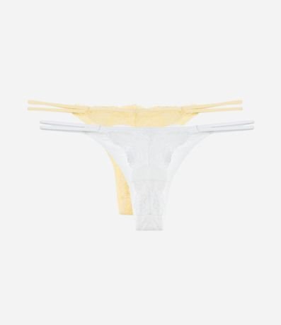 Kit 02 Bombachas Colaless Hilo en Encaje Floral 2