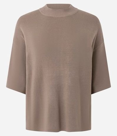 Blusa en Punto con Sisa Deslocada y Manga Amplia