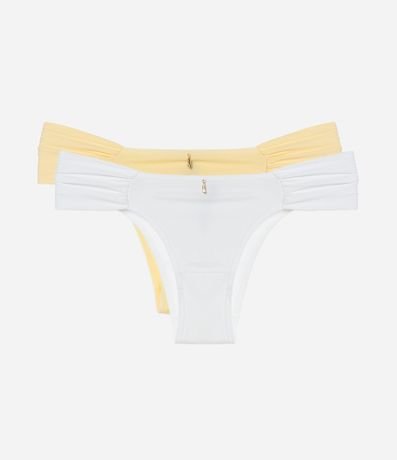 Kit 02 Bombachas Bikini Lateral Drapeada en Microfibra