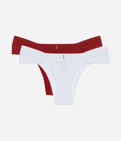 Kit 02 Bombachas Bikini Lateral Drapeada en Microfibra