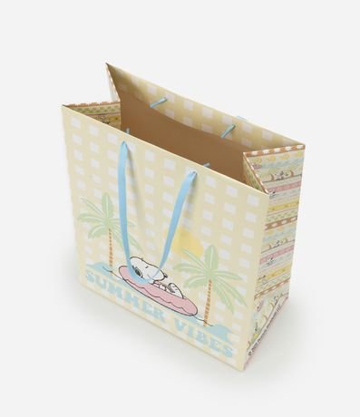 Bolsa de Regalo Mediana con Estampa de Cuadros y Snoopy en la Playa 3