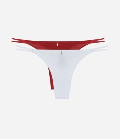 Kit 02 Bombachas Colaless hilo Doble en Microfibra con Colgante de Higa