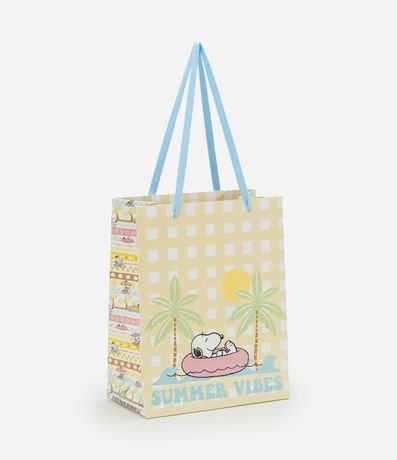 Bolsa de regalo Pequeña con Estampa de Cuadros y Snoopy en la Playa