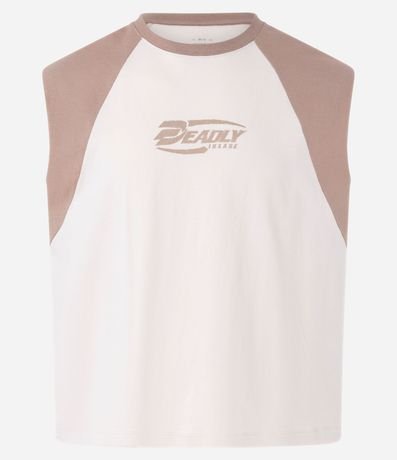 Musculosa Boxy de Algodón con Sisa Raglán y Estampado Deadly Insane 5