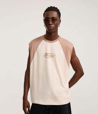 Musculosa Boxy de Algodón con Sisa Raglán y Estampado Deadly Insane