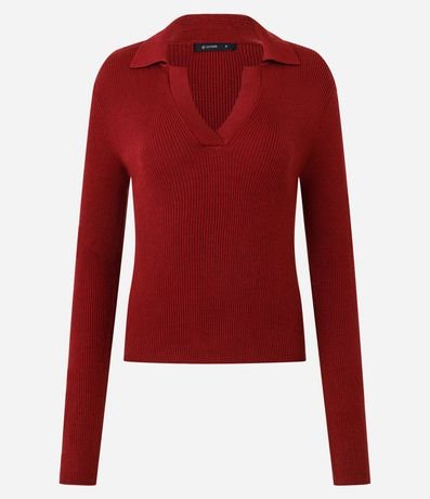 Blusa Regular con Manga larga y Cuello Polo