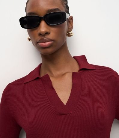 Blusa Regular con Manga larga y Cuello Polo 3