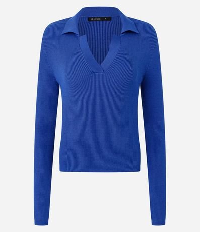 Blusa Regular con Manga larga y Cuello Polo 2