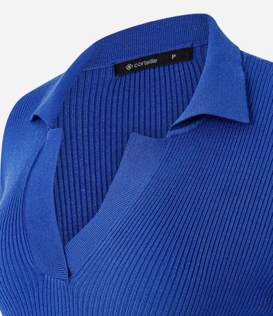 Blusa Regular con Manga larga y Cuello Polo 3