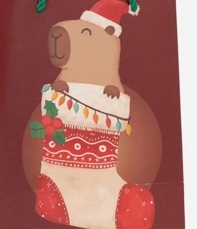 Bolsa de Regalo Pequeña con Estampa de Carpincho Navideño 2