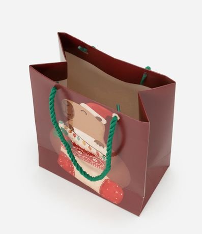Bolsa de Regalo Pequeña con Estampa de Carpincho Navideño 3