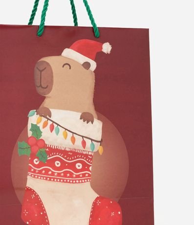 Bolsa de Regalo Mediana con Estampa de Carpincho Navideño 2