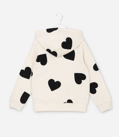 Campera Infantil en Algodón con Capucha y Estampa Corazones - Talle 5 A 16 años 3